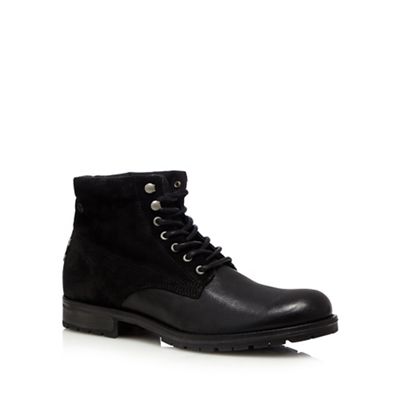 Black suede lace up boots